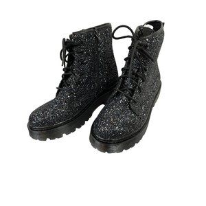 Steve Madden Youth Girls /women Dynasti Black Glitter booties 7M